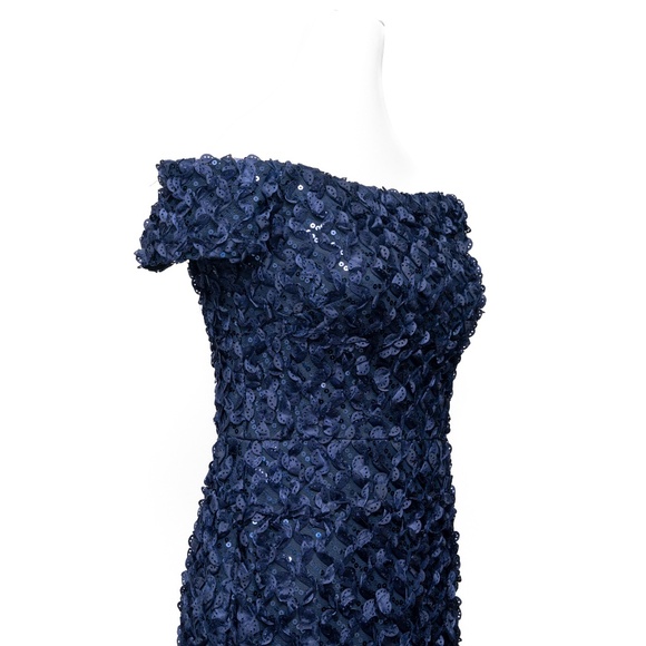Xscape Off-The-Shoulder Lace Fit & Flare Dress - Picture 12 of 13